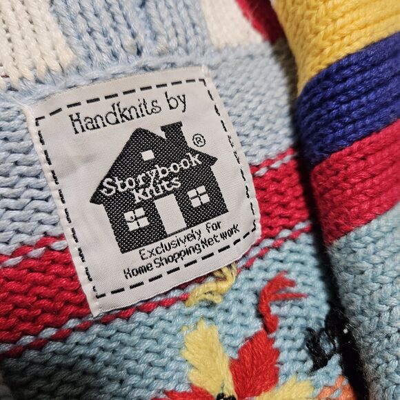 Storybook Knits VTG Cardigan Sweater Floral Beaded Embroidered Handmade Size L - Picture 13 of 14